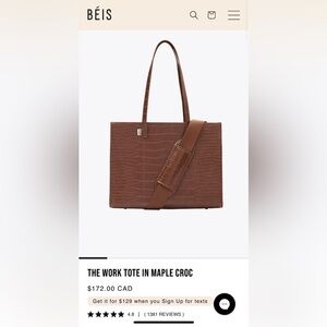 The Work Tote - maple croc - sold out colour